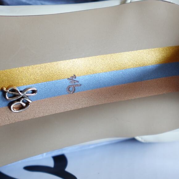 Sam Edelman Patti Ankle Strap Sandal Cream Patent New size 9.5W Wide - Picture 13 of 16